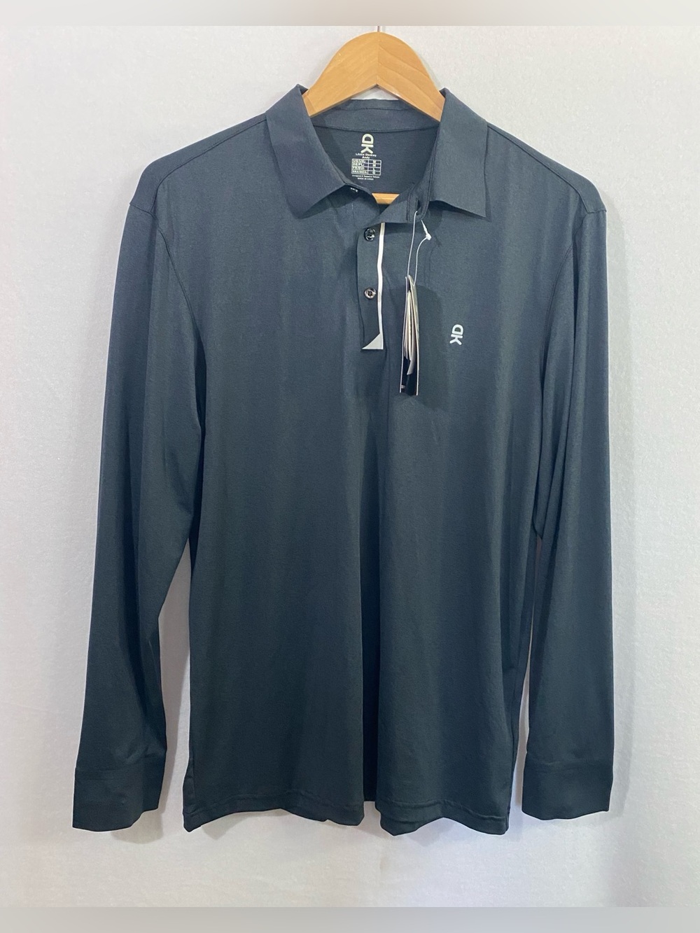 Little Donkey Andy Men’s Long Sleeve Polo Shirt Gray Size M NWT